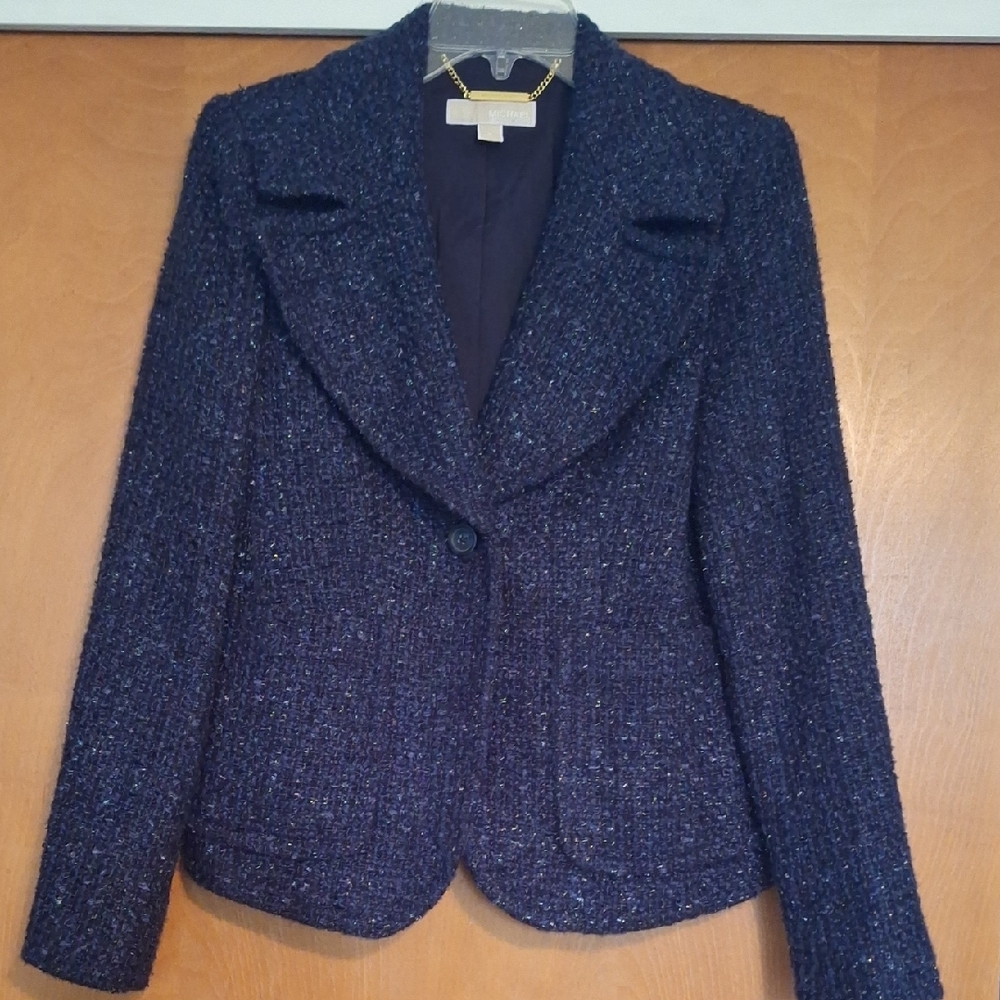 Michael Kors Blue Blazer Tailored Suit Jacket